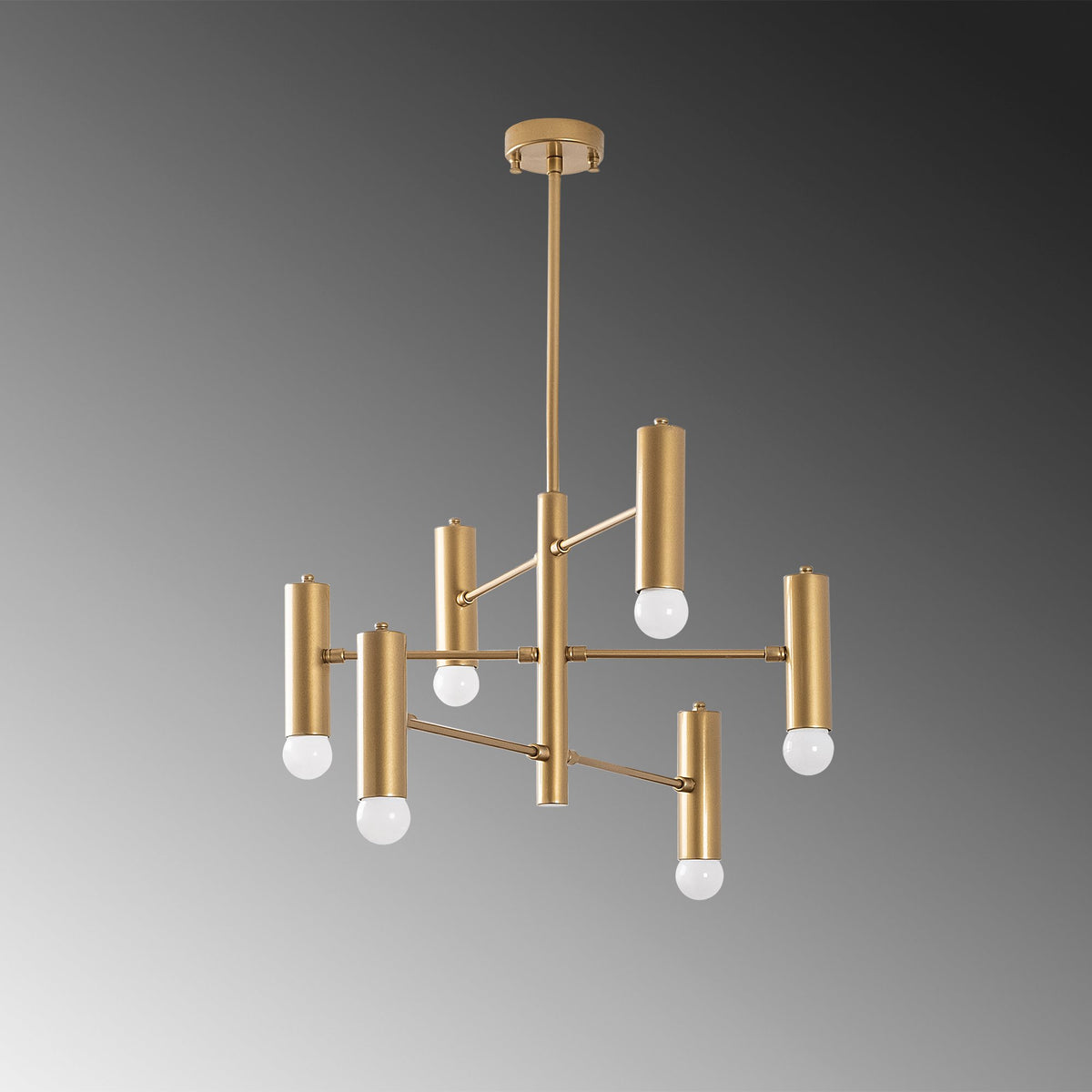 Hanging lamps - Hanging lamp 6 - lights Gold Metal Arctic - Dimehouse