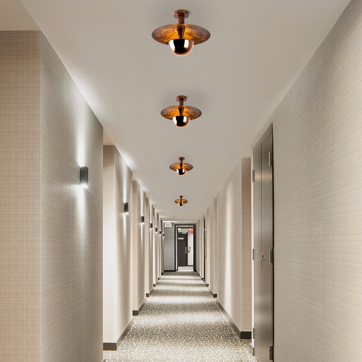 Ceiling lamps - Ceiling lamp 38 cm Copper-colored Metal Elevate - Dimehouse
