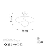 Ceiling lamps - Ceiling lamp 38 cm Copper-colored Metal Elevate - Dimehouse