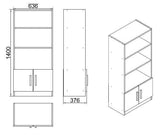 Bookcases - Bookcase Aventur Walnut Anthracite Melamine 63.6x140x37.6 cm - Dimehouse