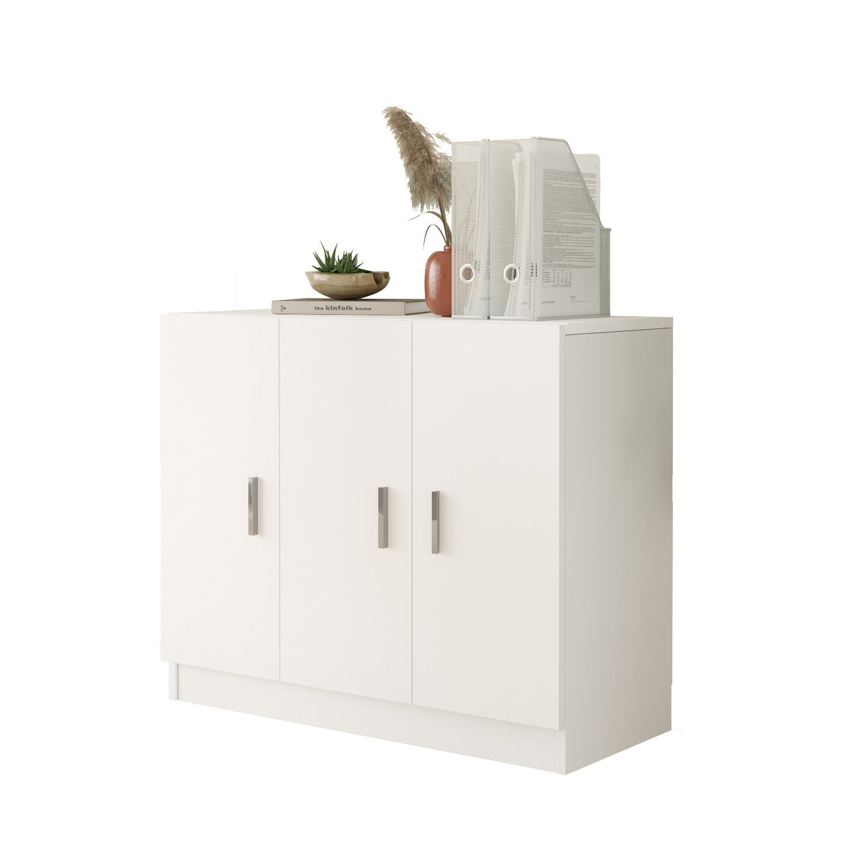Wall cabinets - Wall cabinet Delta White Melamine 89.9x73.8x38.1 cm - Dimehouse