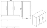 Wall cabinets - Wall cabinet Delta White Melamine 89.9x73.8x38.1 cm - Dimehouse