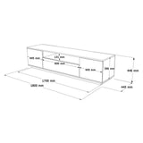 TV Furniture - TV Furniture Salerno Atlantic Pine White Melamine 180x44.6x44.5 cm - Dimehouse