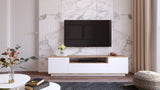 TV Furniture - TV Furniture Salerno Atlantic Pine White Melamine 180x44.6x44.5 cm - Dimehouse