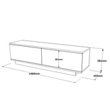 TV Furniture - TV Furniture Merida White Melamine 140x38.2x35.5 cm - Dimehouse