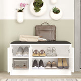 Shoe cabinets - Shoe cabinet Aquila White Melamine 89.6x45.8x35.5 cm - Dimehouse