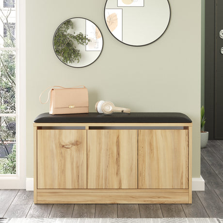 Shoe cabinets - Shoe cabinet Aquila Oak Melamine 89.6x45.8x35.5 cm - Dimehouse