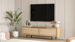 TV Furniture - TV Furniture Japandi Cosmos Walnut Oak Melamine 160x45.1x35.5 cm - Dimehouse