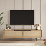 TV Furniture - TV Furniture Japandi Cosmos Walnut Oak Melamine 160x45.1x35.5 cm - Dimehouse
