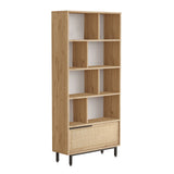 Bookcases - Bookcase Cosmos Walnut Oak Melamine 83.9x175.6x29.5 cm - Dimehouse