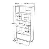 Bookcases - Bookcase Cosmos Walnut Oak Melamine 83.9x175.6x29.5 cm - Dimehouse