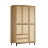 Wardrobes - Wardrobe Kosmos Walnut Oak Melamine 112.2x195.6x55 cm - Dimehouse
