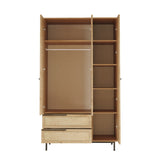 Wardrobes - Wardrobe Kosmos Walnut Oak Melamine 112.2x195.6x55 cm - Dimehouse
