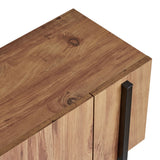 Nexus TV cabinet oak look with black 180 cm Atlantic Pine oak look and black Melamine coated wood composite