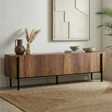 Nexus TV cabinet walnut look black 180 cm Baroque walnut look and black Melamine wood composite