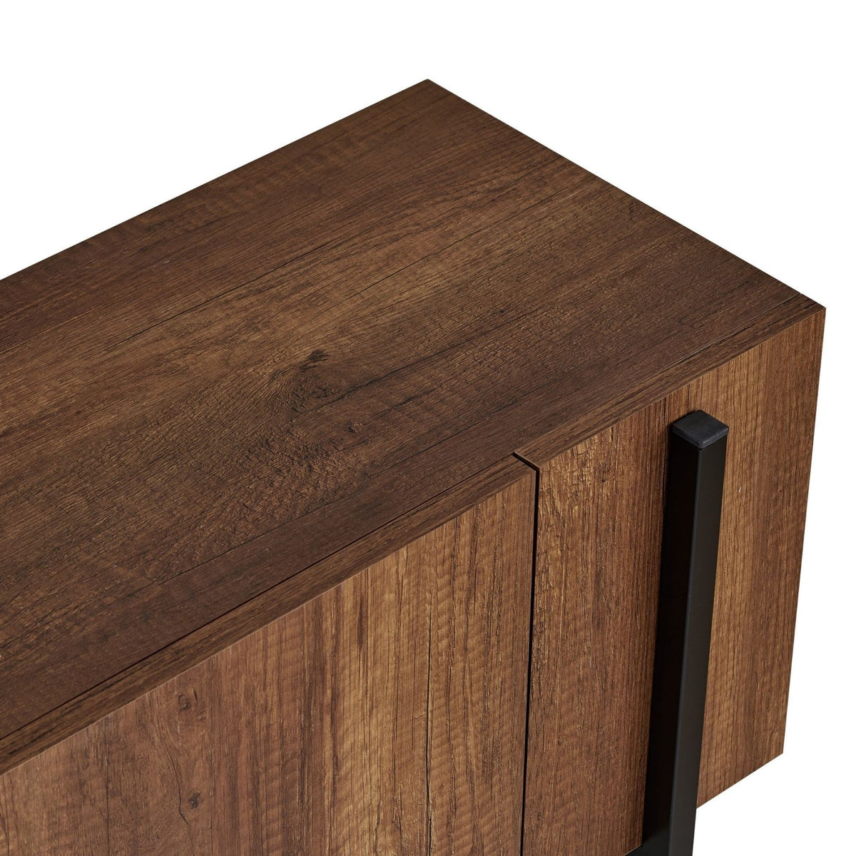 Nexus TV cabinet walnut look black 180 cm Baroque walnut look and black Melamine wood composite