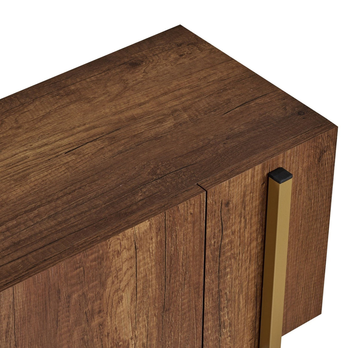 Nexus TV cabinet walnut look with gold 180 cm Baroque walnut look with gold Melamine-coated wood