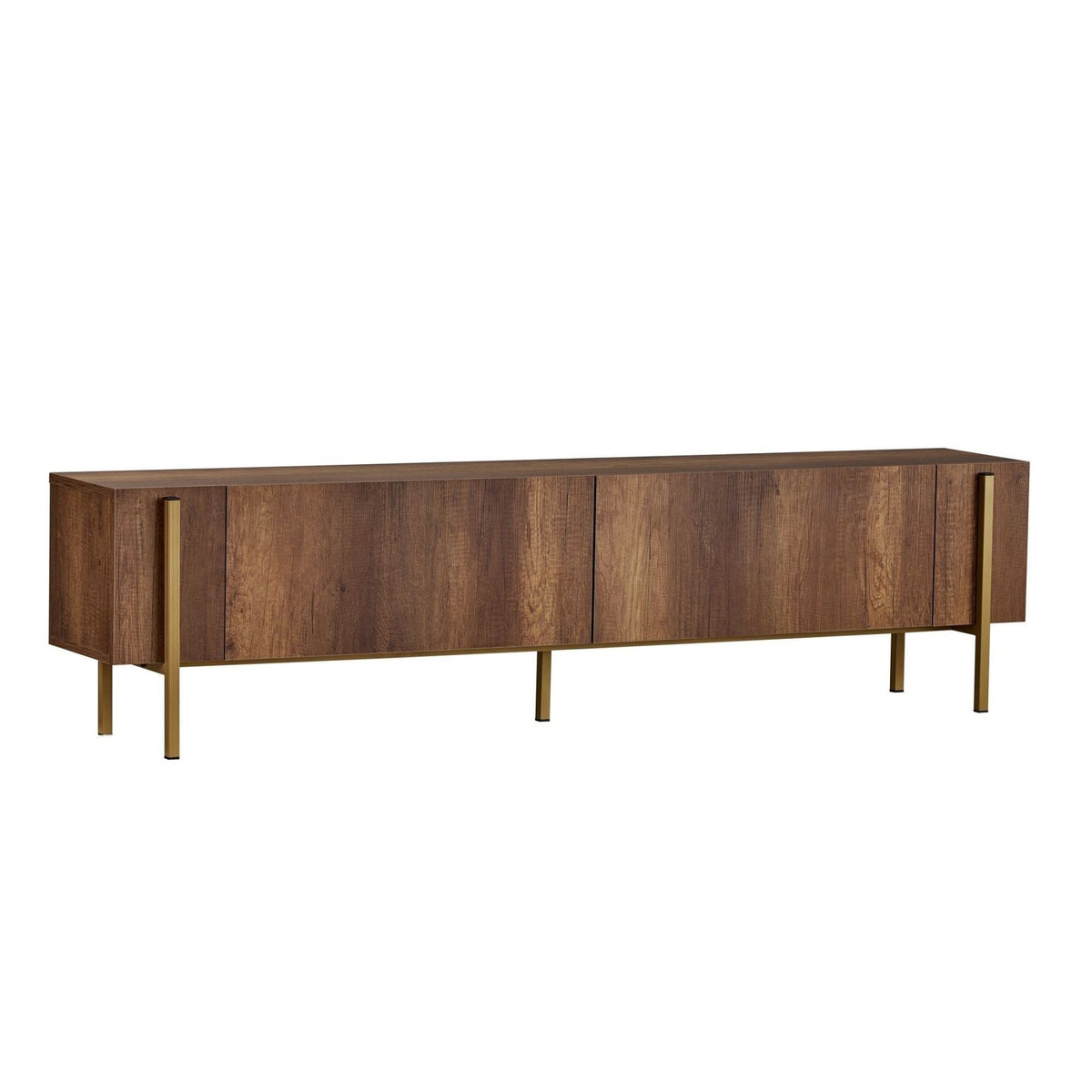 Nexus TV cabinet walnut look with gold 180 cm Baroque walnut look with gold Melamine-coated wood