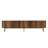 Nexus TV cabinet walnut look with gold 180 cm Baroque walnut look with gold Melamine-coated wood