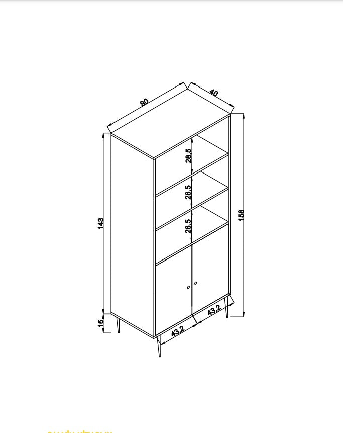 Bookcases - Bookcase Hazeran Oak Beechwood 40x90x158 cm - Dimehouse
