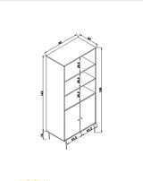 Bookcases - Bookcase Hazeran Oak Beechwood 40x90x158 cm - Dimehouse