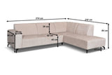 Sofas - Corner sofa with chaise longue beige chenille fabric Manon - right - Dimehouse