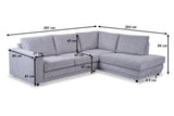 Sofas - Corner sofa anthracite ribbed sofa Gabi - left - Dimehouse
