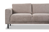 Sofas - Modern 3-seater Corner Sofa Right Taupe Fabric Aniko with Lounger 240x197x78 cm - Dimehouse