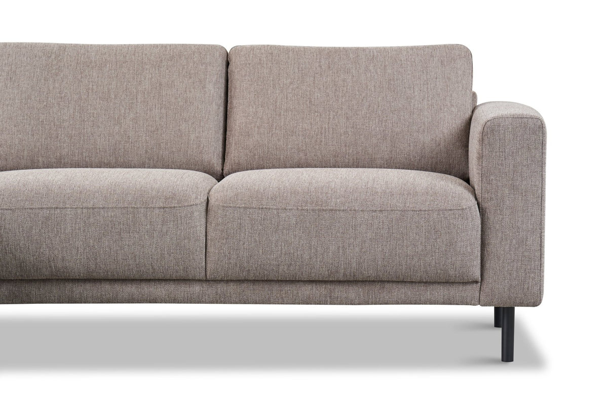 Sofas - Modern Corner Sofa Left Taupe Fabric Aniko with Chaise Longue 238x142x78 cm - Dimehouse