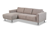 Sofas - Modern Corner Sofa Left Taupe Fabric Aniko with Chaise Longue 238x142x78 cm - Dimehouse
