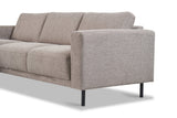 Sofas - Modern Corner Sofa Left Taupe Fabric Aniko with Chaise Longue 238x142x78 cm - Dimehouse