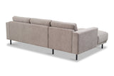 Sofas - Modern Corner Sofa Left Taupe Fabric Aniko with Chaise Longue 238x142x78 cm - Dimehouse