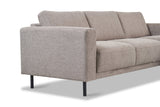 Sofas - Modern Corner Sofa Right Taupe Fabric Aniko with Chaise Longue 238x142x78 cm - Dimehouse