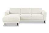 Sofas - Modern Corner Sofa Left Beige Fabric Aniko with Chaise Longue 238x142x78 cm - Dimehouse