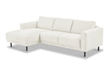 Sofas - Modern Corner Sofa Left Beige Fabric Aniko with Chaise Longue 238x142x78 cm - Dimehouse