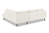 Sofas - Modern 3-seater Corner Sofa Right Beige Fabric Aniko with Lounger 240x197x78 cm - Dimehouse