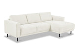 Sofas - Modern Corner Sofa Right Beige Fabric Aniko with Chaise Longue 238x142x78 cm - Dimehouse