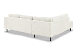 Sofas - Modern 3-seater Corner Sofa Left Beige Fabric Aniko with Lounger 240x197x78 cm - Dimehouse