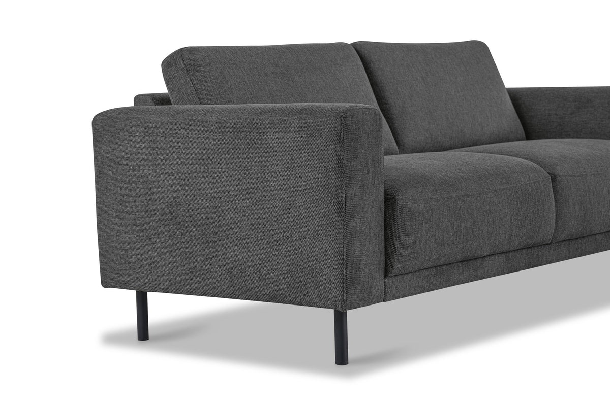 Sofas - Modern 2.5-seater Sofa Anthracite Fabric Aniko 183x90x78 cm - Dimehouse