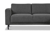 Sofas - Modern corner sofa with Chaise Longue Anthracite Fabric Aniko right 238x142x78 cm - Dimehouse