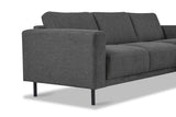 Sofas - Modern corner sofa with Chaise Longue Anthracite Fabric Aniko right 238x142x78 cm - Dimehouse
