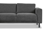 Sofas - Modern 3-seater corner sofa with Lounger Anthracite Fabric Aniko left 240x197x78 cm - Dimehouse