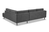 Sofas - Modern 3-seater corner sofa with Lounger Anthracite Fabric Aniko right 240x197x78 cm - Dimehouse