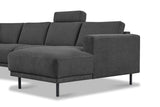 Sofas - Modern U - Sofa corner sofa Anthracite Fabric - left - 310x197x142 cm - Aniko - Dimehouse