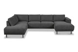 Sofas - Modern U - Sofa corner sofa Anthracite Fabric - left - 310x197x142 cm - Aniko - Dimehouse