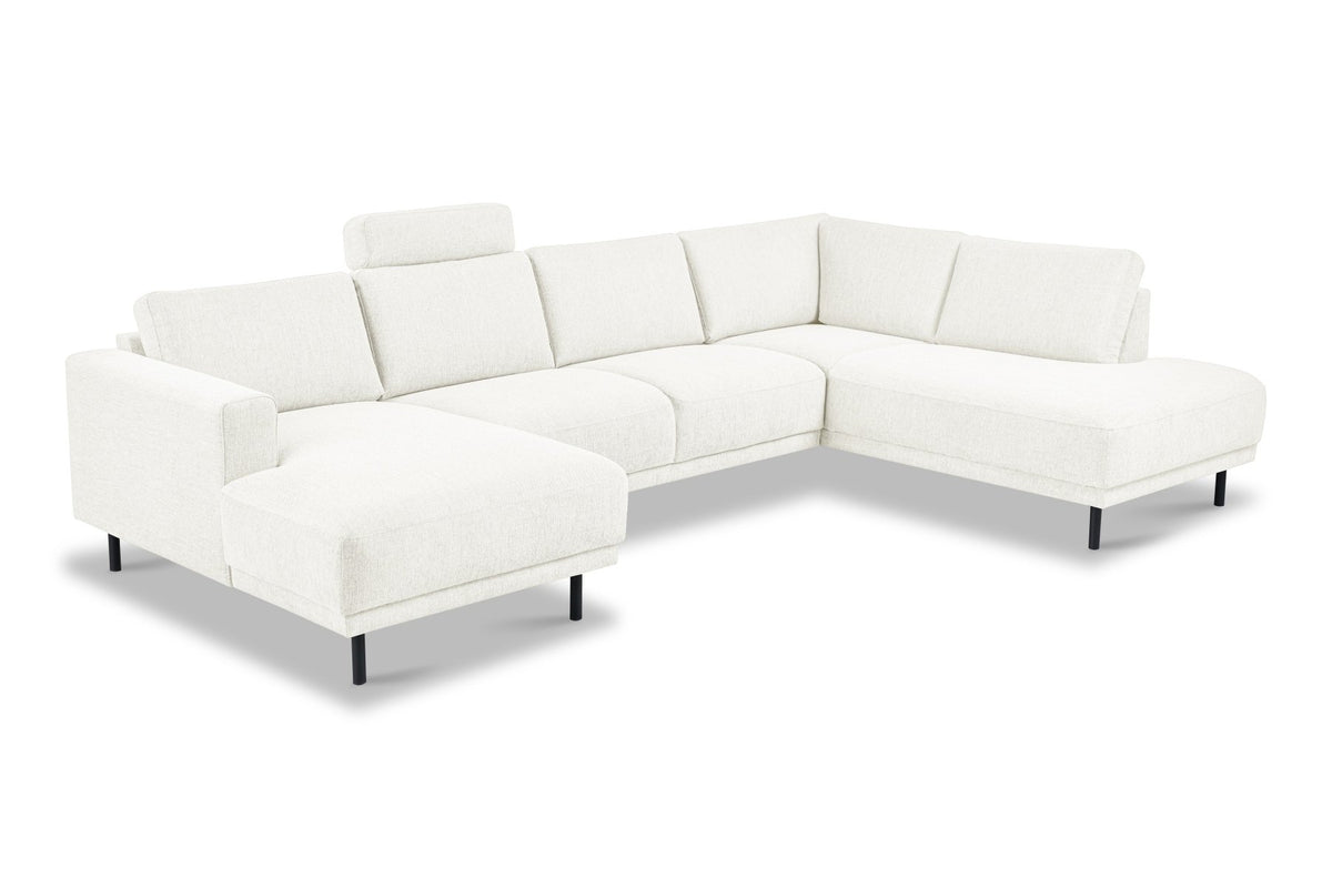 Sofas - Modern U - Sofa Corner Sofa Beige Fabric - Right - 310x197x142 cm - Aniko - Dimehouse