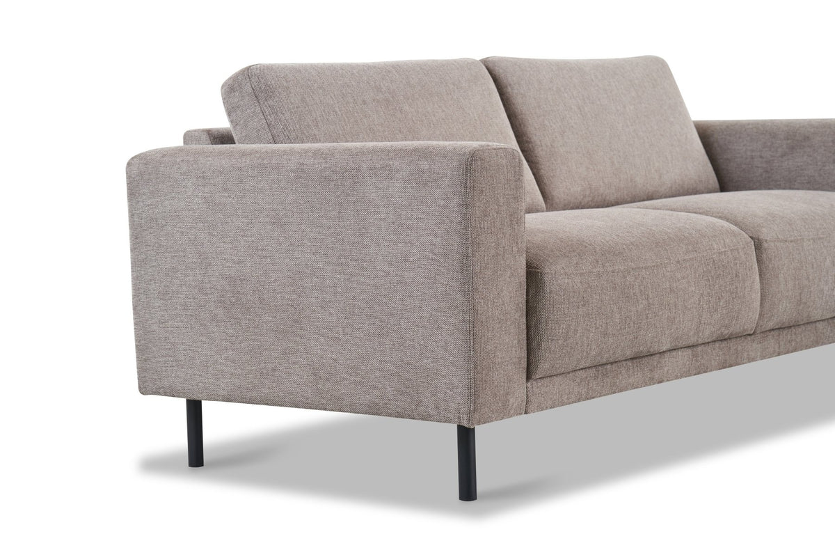 Sofas - Modern 2.5-seater Sofa Taupe Fabric Aniko 183x90x78 cm - Dimehouse