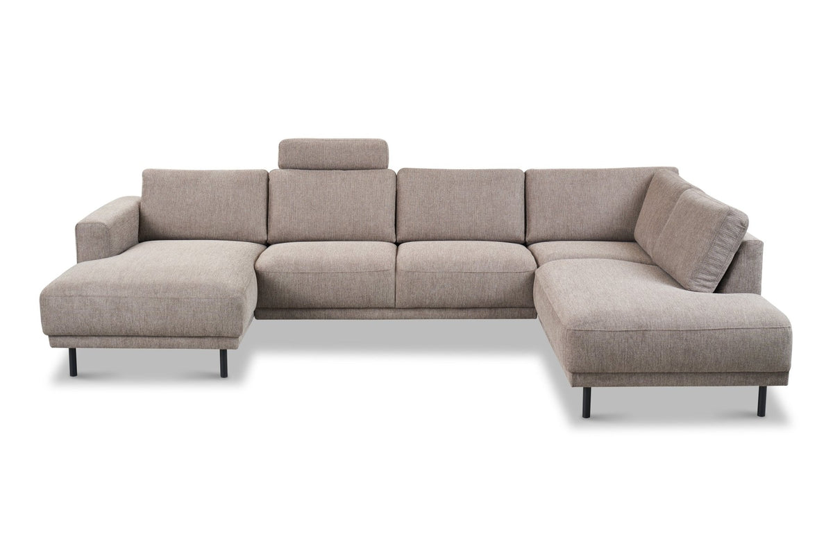 Sofas - Headrest taupe sofa fabric - Aniko - Dimehouse