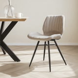Beau Dining Room Chair Beige Velvet Fabric - Without Armrests atmospheric photo in a modern interior