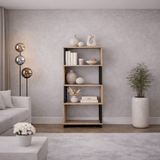 Bookcases - Bookcase Ceylan Walnut Melamine 80x128x22 cm - Dimehouse